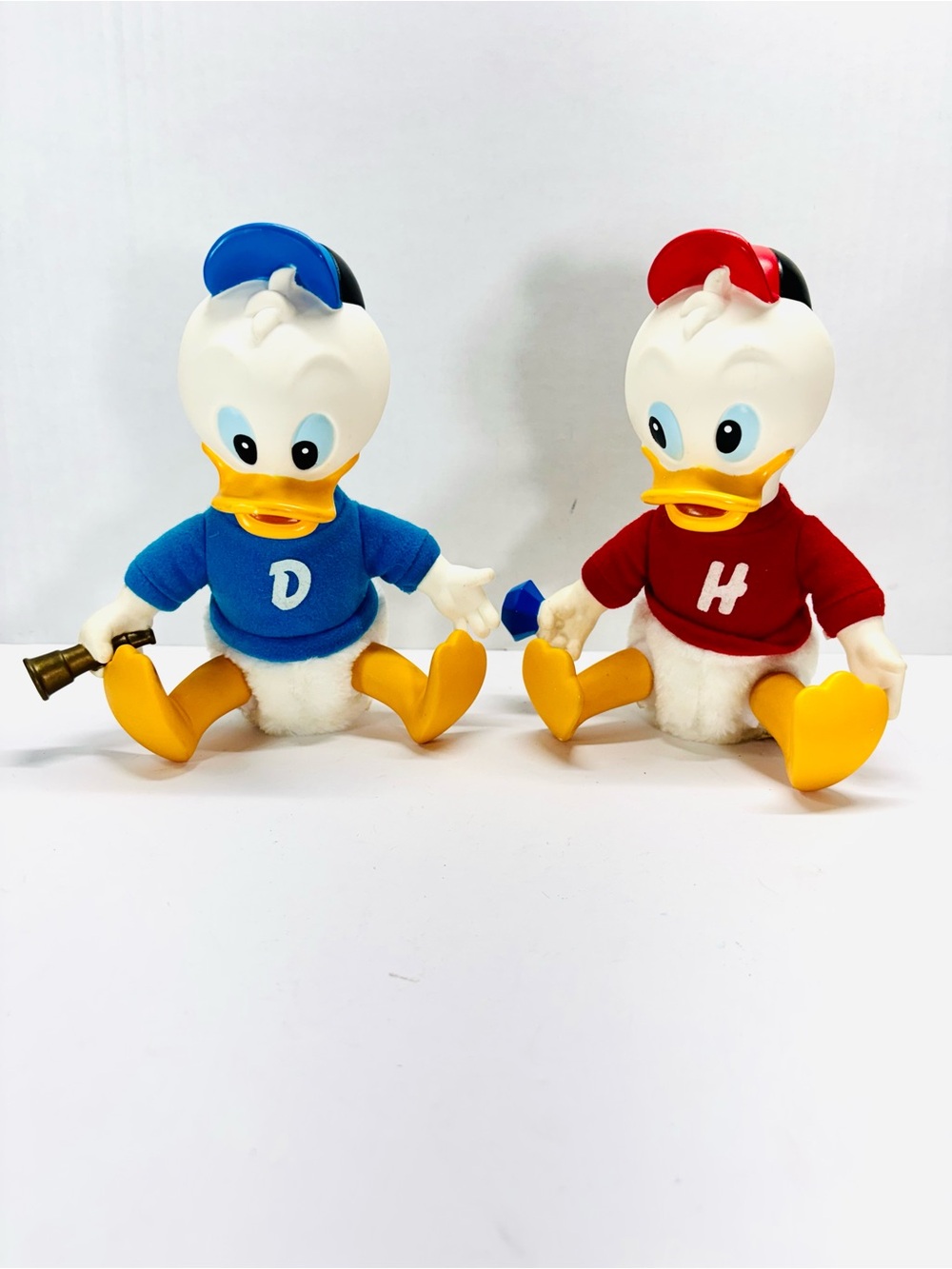 Disney Duck Tales 7” Huey & Dewey Soft Vinyl Plush Applause Toy 1987 Vintage